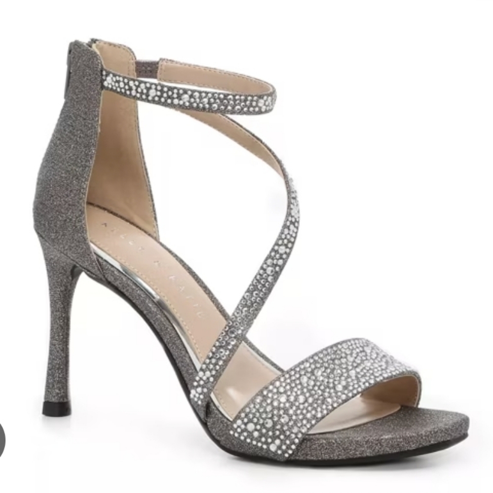 Kelly & Katie Glitter Heels - Silver Sz 11 Pewter